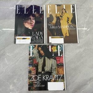 Elle 3 Magazine Bundle - Zoe Kravitz, Lady Gaga, And Mikey Madison